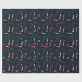 Minimalistisch Candy Cane Holiday Cadeaupapier (Vlak)