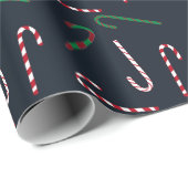 Minimalistisch Candy Cane Holiday Cadeaupapier (Rol Hoek)