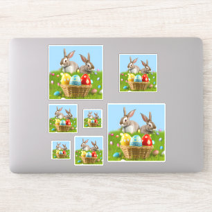 Minimalistisch cartoon van de Kute Happy Paasbloem Sticker
