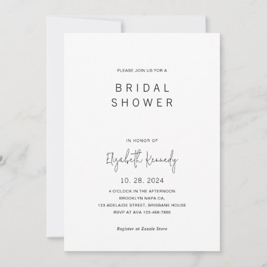 Minimalistisch Casual Script-Vrijgezellenfeest Kaart (Voorkant)