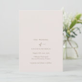 Minimalistisch chic Gold Blush Simple Elegant Wedd Kaart (Staand voorkant)