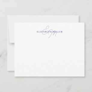 Minimalistisch Chic Lila Violet 2 Script Monorgram Notitiekaartje