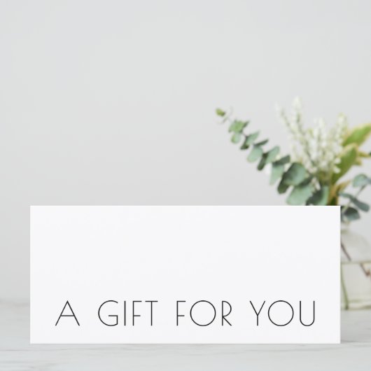 Minimalistisch Chic Modern Gift Certificate (Staand voorkant)