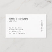 Minimalistisch Chic Modern Silver Visitekaartje (Achterkant)