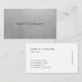 Minimalistisch Chic Modern Silver Visitekaartje (Voorkant / Achterkant)