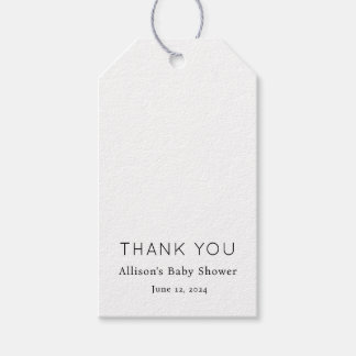 Minimalistisch Chic Zwart-wit Baby shower Cadeaulabel