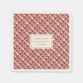 Minimalistisch Chinees Rode Dubbelgeluk Servetten (Voorkant)