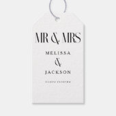 Minimalistisch chique bruiloft ontwerp wit dank u cadeaulabel (Voorkant)