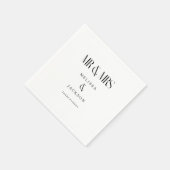 Minimalistisch chique bruiloft ontwerp wit Mr en M Servet (Hoek)