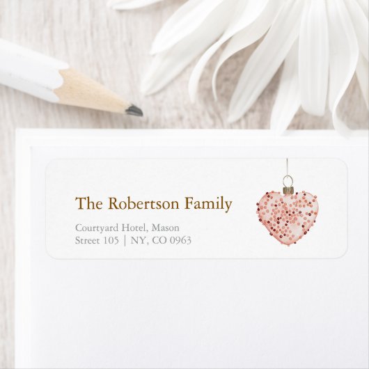 Minimalistisch Christmas Heart Ornament Etiket (Insitu)