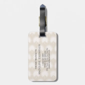 Minimalistisch chromatografisch beige Anahaw Leaf  Bagagelabel (Achterkant verticaal)