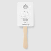 Minimalistisch Clam Seashell Monogram bruiloft pro Handwaaier (Achterkant)