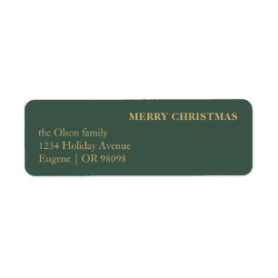 Minimalistisch Classic Christmas Green Retouradres Etiket