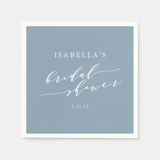 Minimalistisch Classic Dusty Blue Vrijgezellenfees Servet (Voorkant)