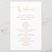 Minimalistisch Classic Gold Script Ceremony-progra (Voorkant)