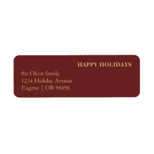 Minimalistisch Classic Holiday Red Retouradres Etiket