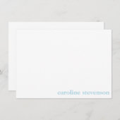 Minimalistisch Classic Typography Custom Pastel Bl Notitiekaartje (Voorkant / Achterkant)