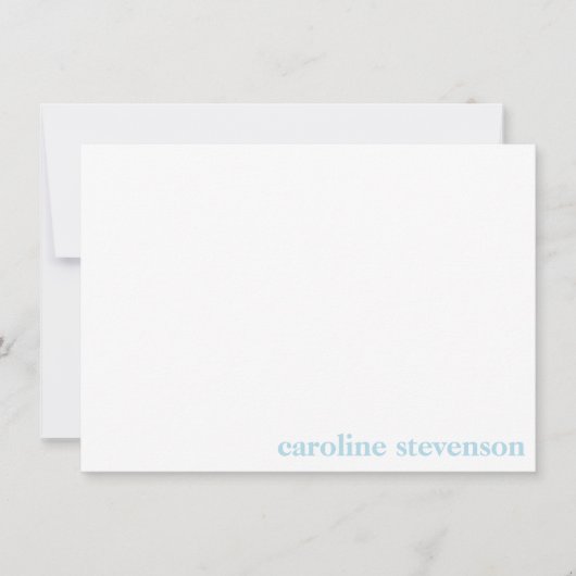 Minimalistisch Classic Typography Custom Pastel Bl Notitiekaartje (Voorkant)