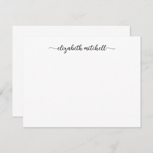 Minimalistisch 'Clean Girly'-script Notitiekaartje (Voorkant / Achterkant)