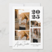 Minimalistisch collage Afstuderen jaar | Fotocolla Aankondiging (Voorkant)