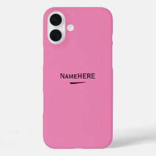 Minimalistisch, cool roze Gepersonaliseerd naam of iPhone 16 Plus Hoesje