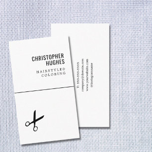 Minimalistisch Cool Zwart Wit Schaar Haar Stylist Visitekaartje