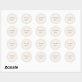 Minimalistisch Cream Ivory Hartelijk dank Ronde Sticker (Vel)
