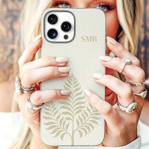 Minimalistisch Crème Botanisch Monogram iPhone 16 Pro Max Hoesje