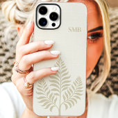Minimalistisch Crème Botanisch Monogram Case-Mate iPhone Case