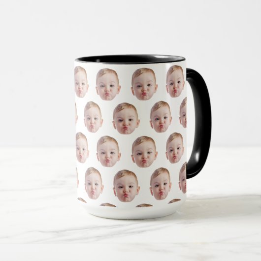 Minimalistisch Custom Funny face Gift baby kerst Mok (Voorkant rechts)