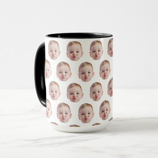 Minimalistisch Custom Funny face Gift baby kerst Mok (Voorkant links)