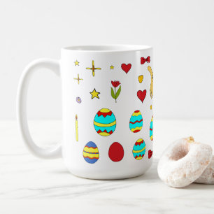 Minimalistisch Cute Happy Easter cartoon Koffiemok