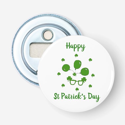 Minimalistisch Cute Happy St Patrick's Day Button Flesopener (Voorkant)