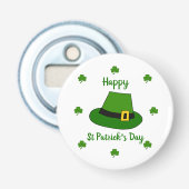 Minimalistisch Cute Happy St Patrick's Day Button Flesopener (Voorkant)