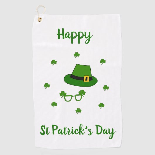Minimalistisch Cute Happy St Patrick's Day Golfhanddoek (Voorkant)