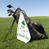 Minimalistisch Cute Happy St Patrick's Day Golfhanddoek (Groen)