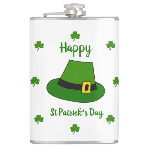 Minimalistisch Cute Happy St Patrick's Day Heupfles
