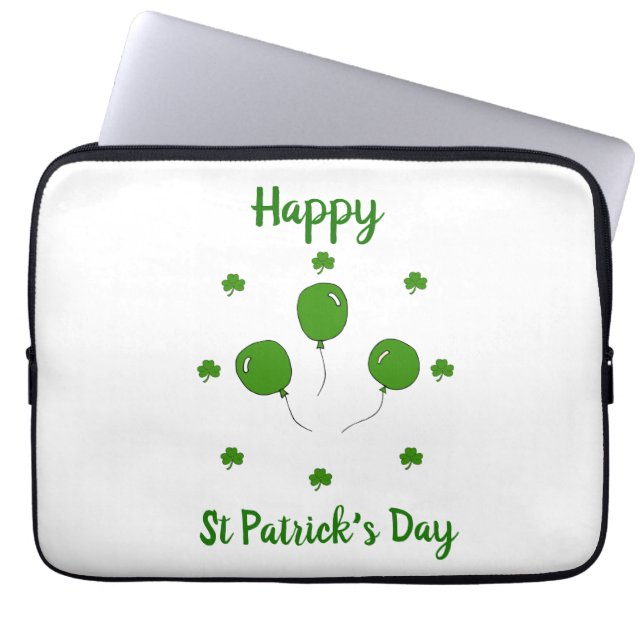 Minimalistisch Cute Happy St Patrick's Day Laptop Sleeve (Voorkant)