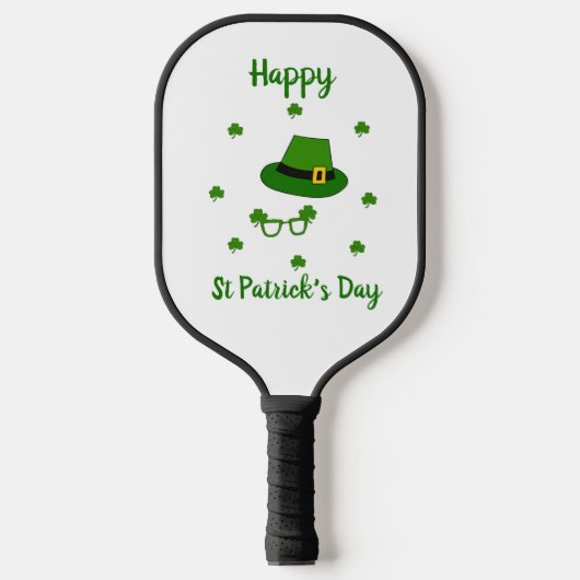 Minimalistisch Cute Happy St Patrick's Day Pickleball Paddle (Voorkant)