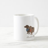 Minimalistisch Dachshund Silhouettes en namen van Koffiemok (Voorkant rechts)