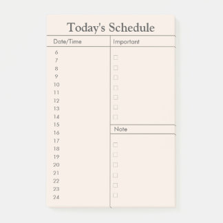 Minimalistisch dagschema post-it® notes