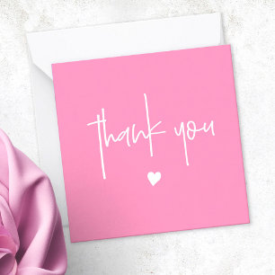 Minimalistisch dank u Deep Pink Heart Compact Notitiekaartje