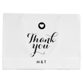 Minimalistisch dank u Monogram Bruiloft Favor Mode Groot Cadeauzakje (Achterkant)