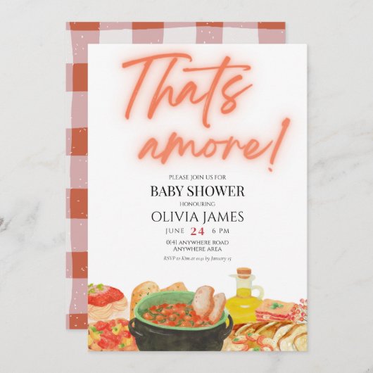 Minimalistisch dat is meer baby shower kaart (Voorkant / Achterkant)