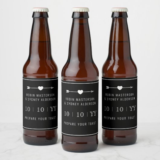 minimalistisch | De datum opslaan | Bierlabel | Zw Bier Etiket (Flessen)