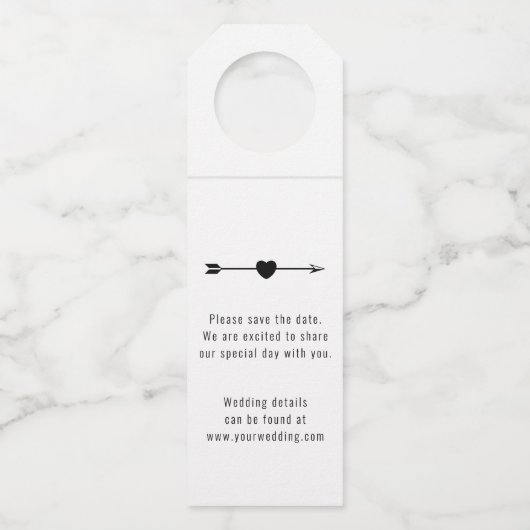 minimalistisch | De datum opslaan | Flesje Label | (Achterkant)