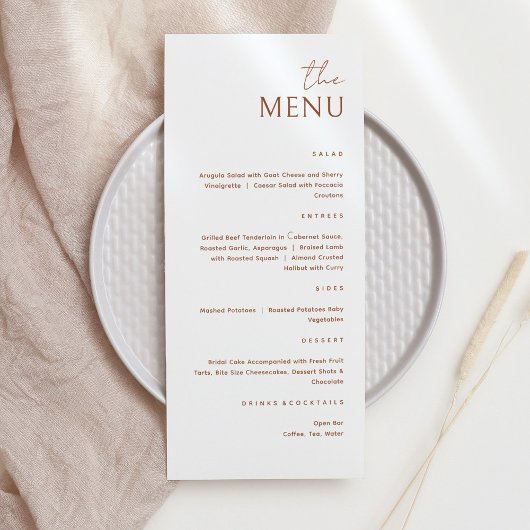 Minimalistisch De Menu Kaart