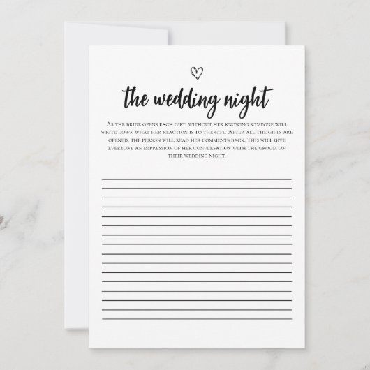 Minimalistisch De Wedding Night Vrijgezellenfeest  Kaart (Voorkant)