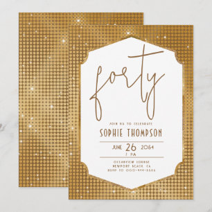 Minimalistisch Deco Frame Gouden Lovertjes 40e Ver Kaart