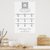 Minimalistisch deco Heart Wedding Logo Poster (Keuken)